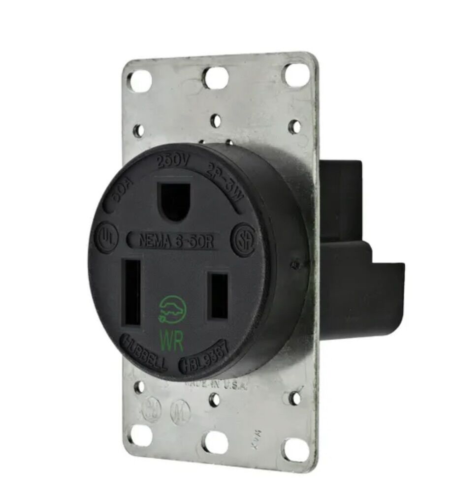 Hubbell HBL9367 50A 250V NEMA 6-50R Receptacle