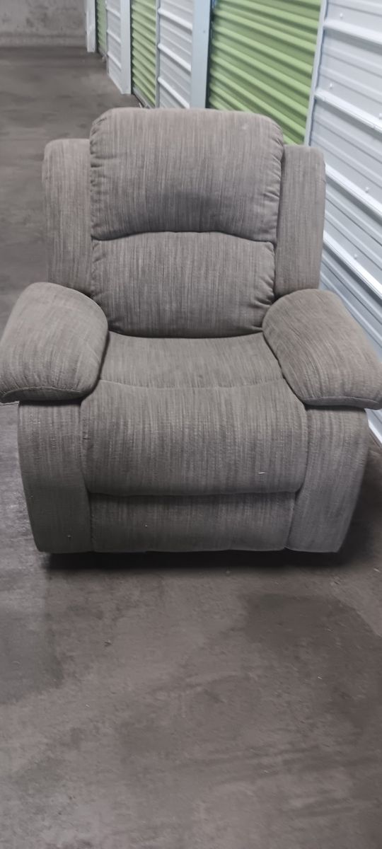 Comfortable Gray Fabric Recliner Chair - Good Condition