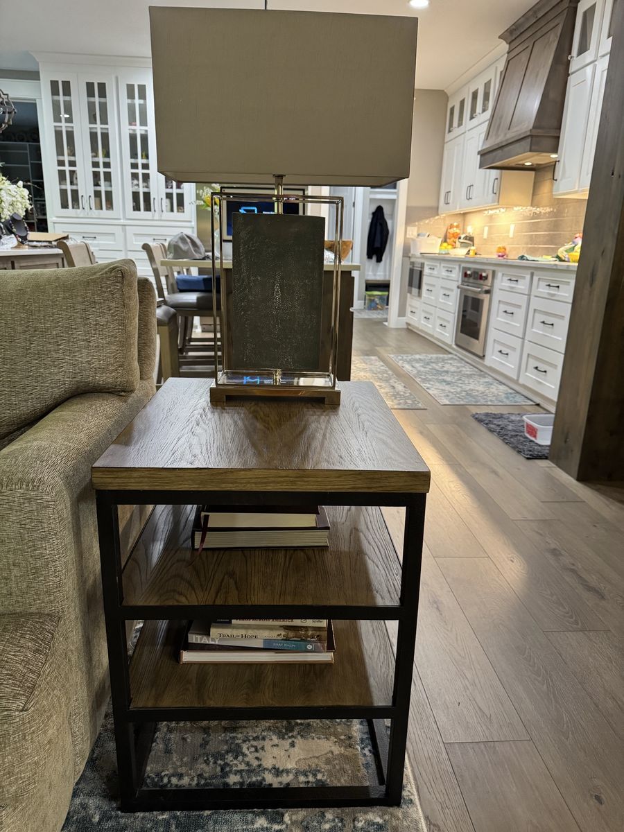 Wood and Metal End Table
