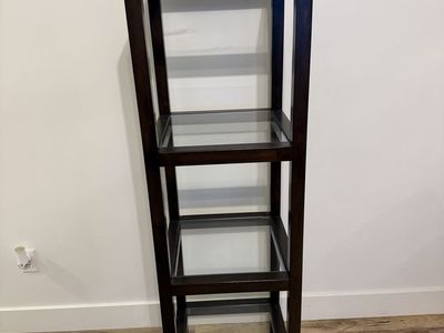 Tall Bookcase/Shelf with Glass Shelves (Crate & Barrel)