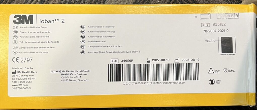 3M LOBAN 2 ANTIMICROBIAL INCISE DRAPE # 6651EZ