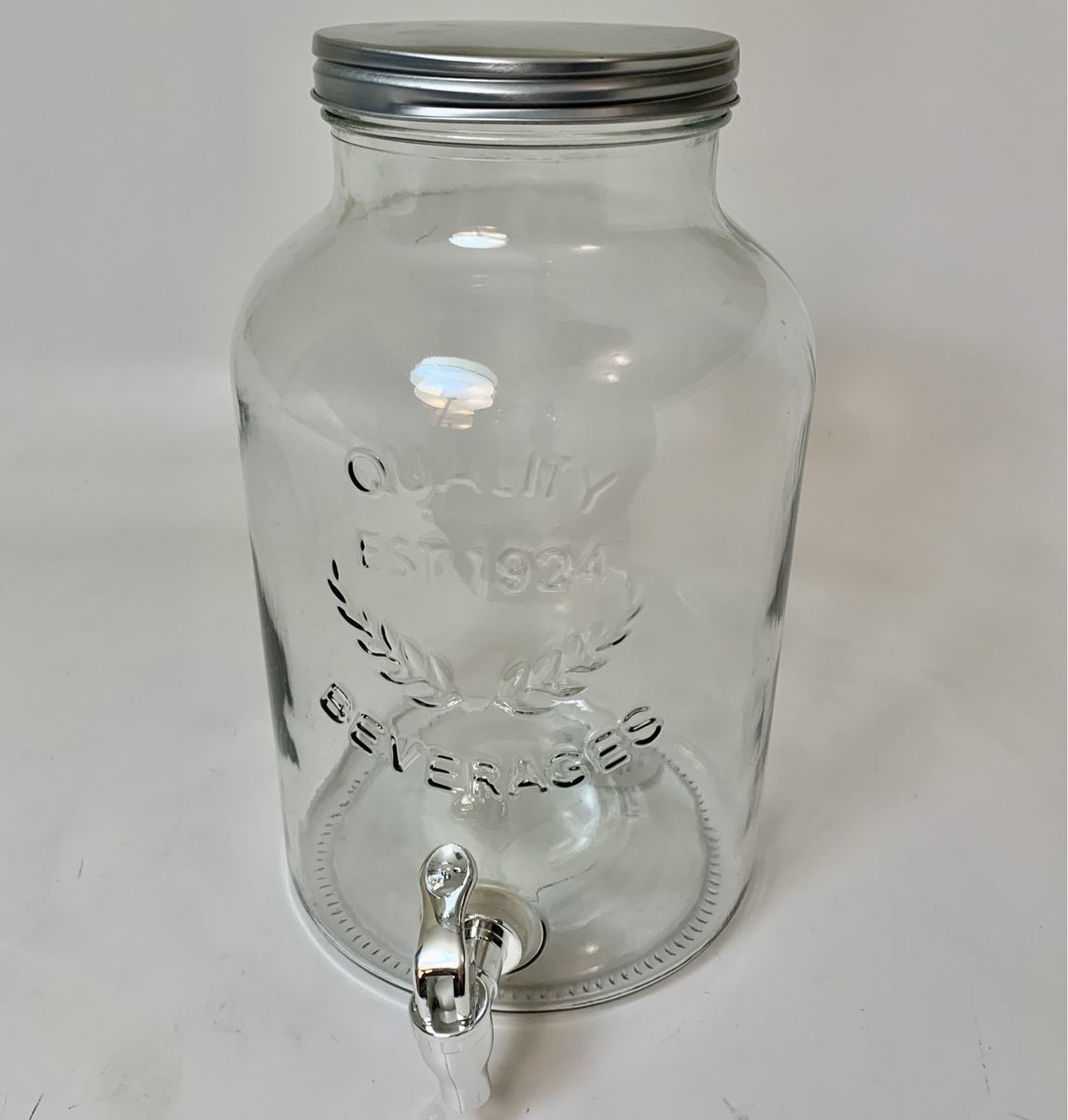 Two Gallon Glass Beverage Dispenser 