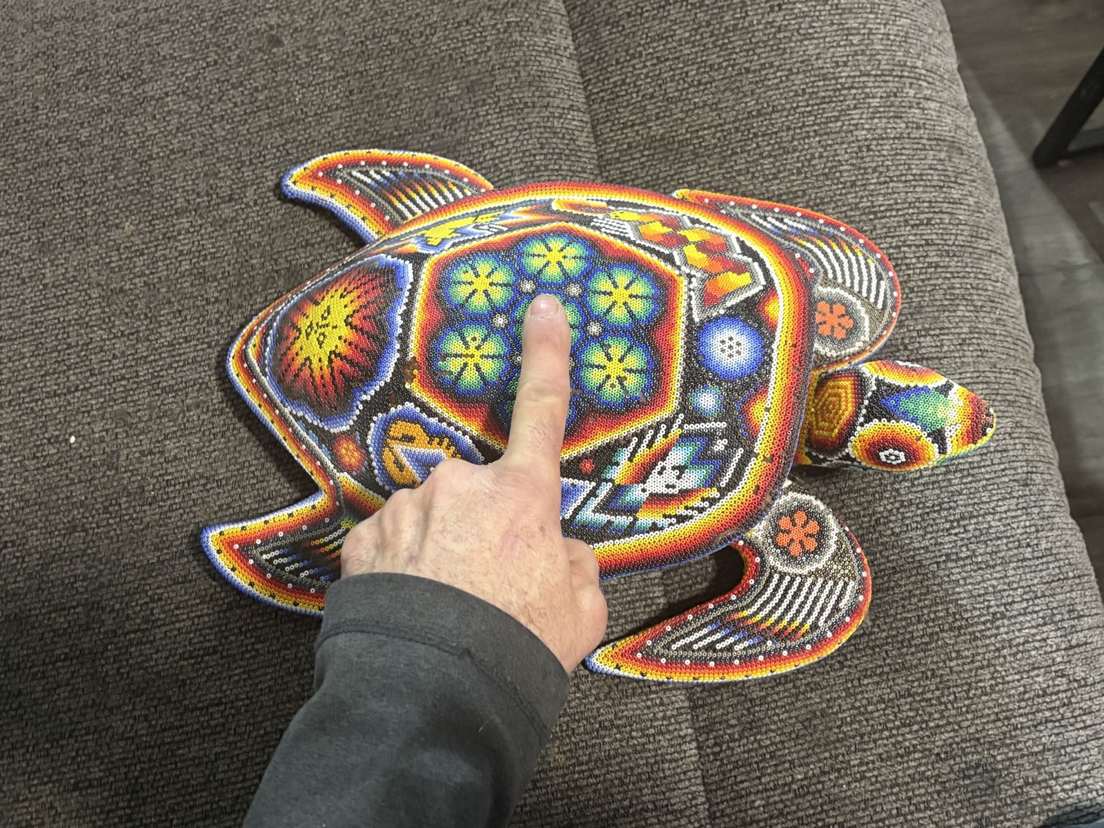 Authentic Huichol Beaded Sea Turtle Art – Handmade in Mexico