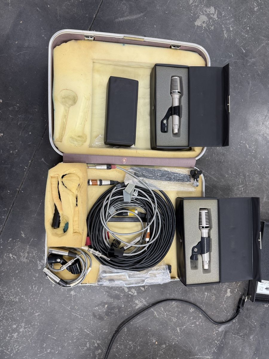 Vintage Microphone Kit with Case, Cables, and Accessories