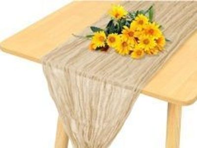 20 Pack Beige Cheesecloth Table Runners