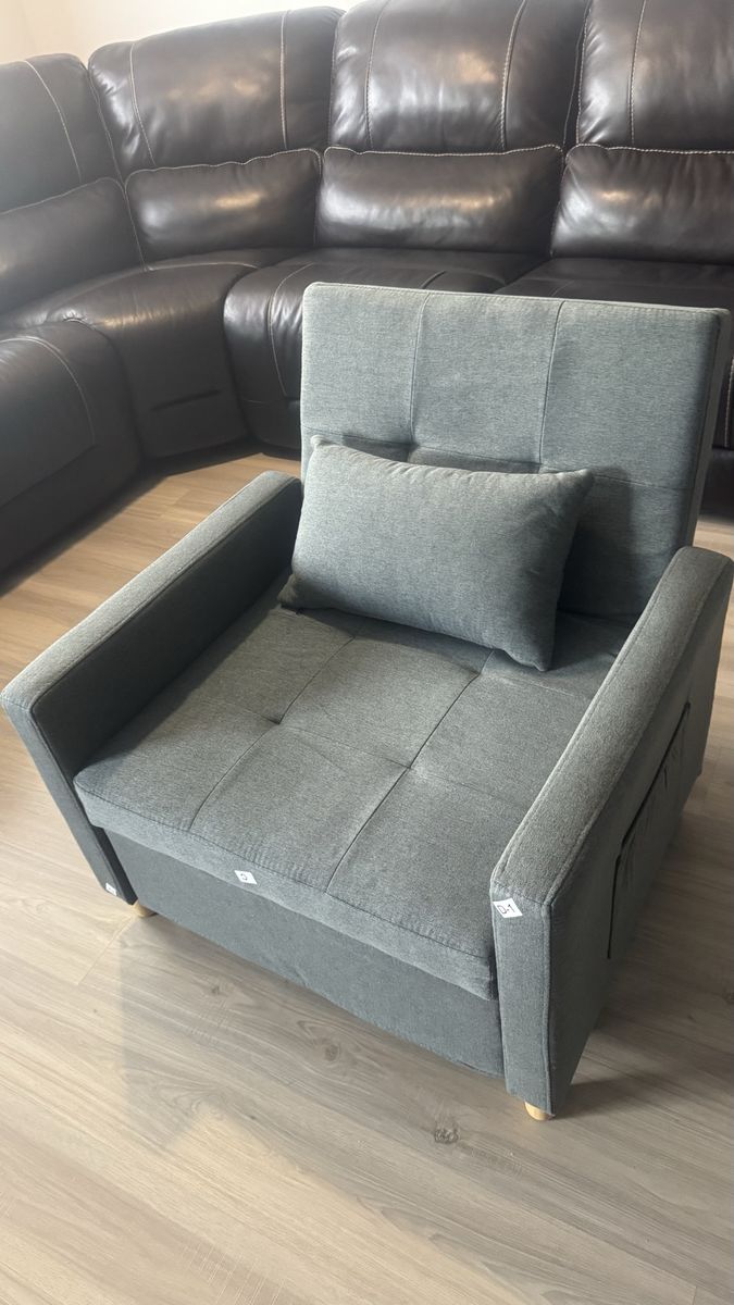 Sleeper Chair, Multi-Functiona Lounge Chair for Living Room(Gray)