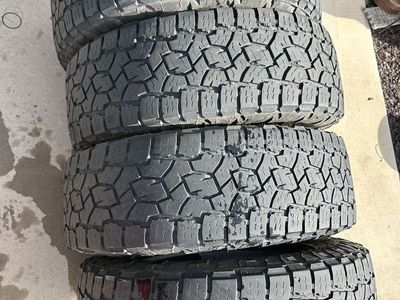 LT275/65r20E Toyo open country A/T III that still have good tread life left. Tires are 4 years old. $300 obo set of 4 tires.