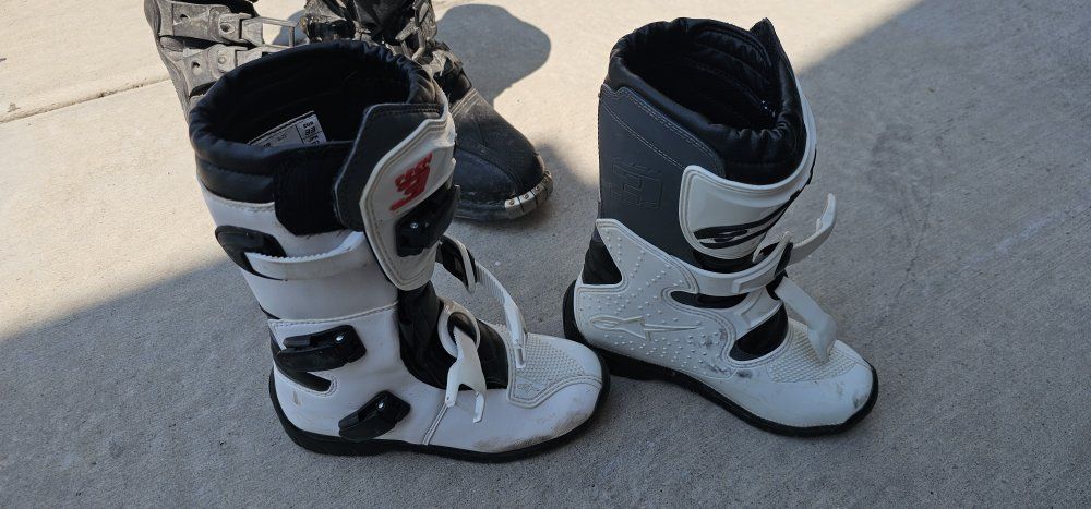 Alpinestars Tech 3S Youth Motocross Dirt Bike Boots Size US 1 White Black