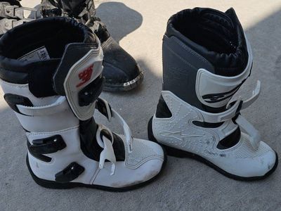 Alpinestars Tech 3S Youth Motocross Dirt Bike Boots Size US 1 White Black