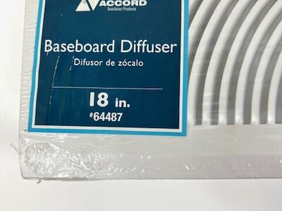 Accord Ventilation White 18-Inch Baseboard Diffuser