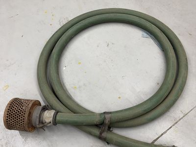 Green Water Pump Suction Hose with Strainer and Fittings, Heavy Duty
