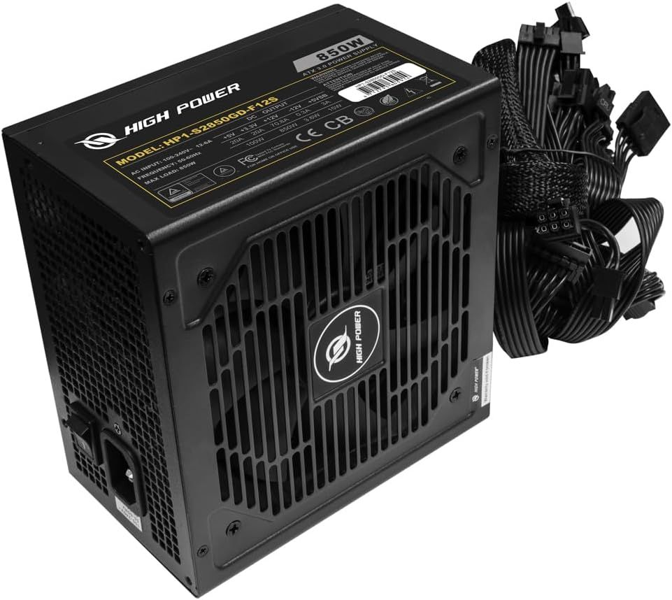 HIGH POWER 850W Power Supply 80 Plus Gold Certified ATX 3.0 & PCIe 5.0 Compliant with 12VHPWR Connector