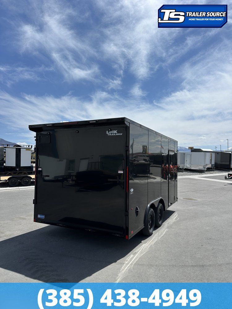 8.5x16 Look ST DLX Enclosed Cargo Trailer - 7'0" Interior - 7K GVWR - .080 PolyCor, Black Out Package, Rear Spoiler w/ Load