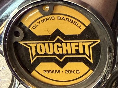 TOUGHFIT Olympic Barbell, 28MM, 20KG - Durable Strength Training Bar - NEW