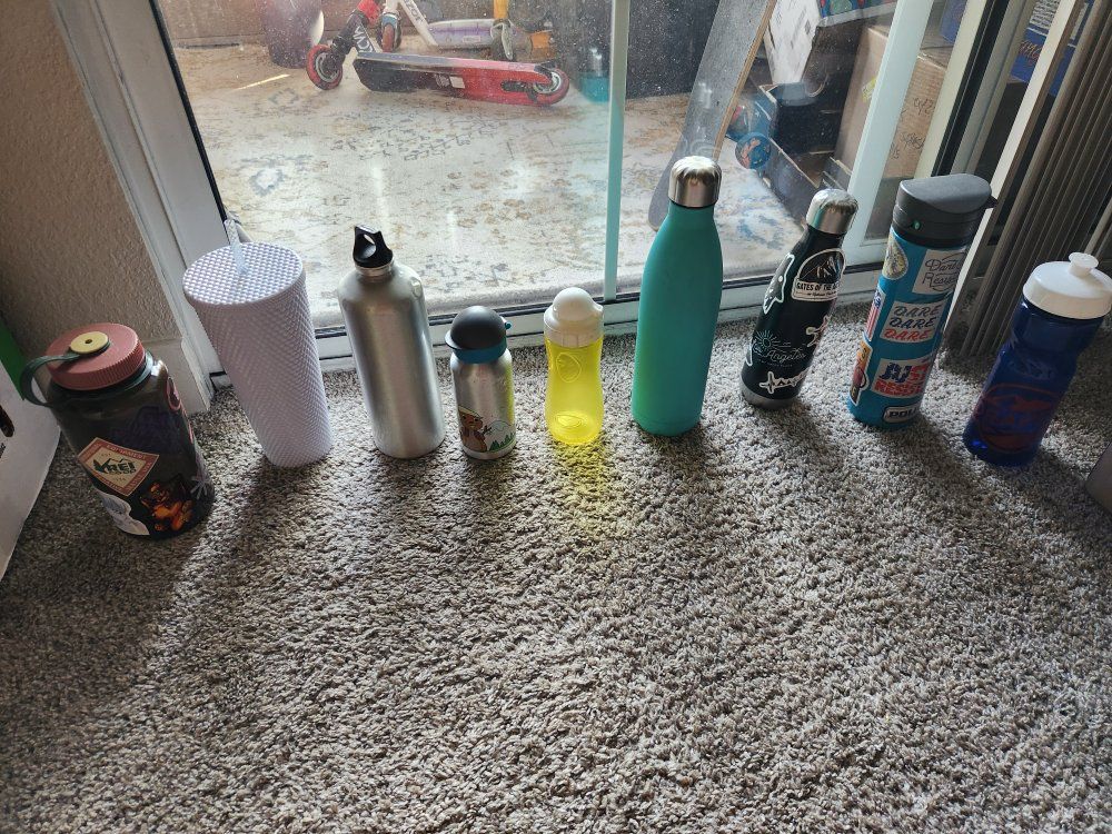 several water bottles