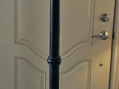 Traditional Torchiere Floor Lamp with Scalloped Frosted Glass Shade & Dark Metal Base 75" Tall Glass Shade 18" Wide