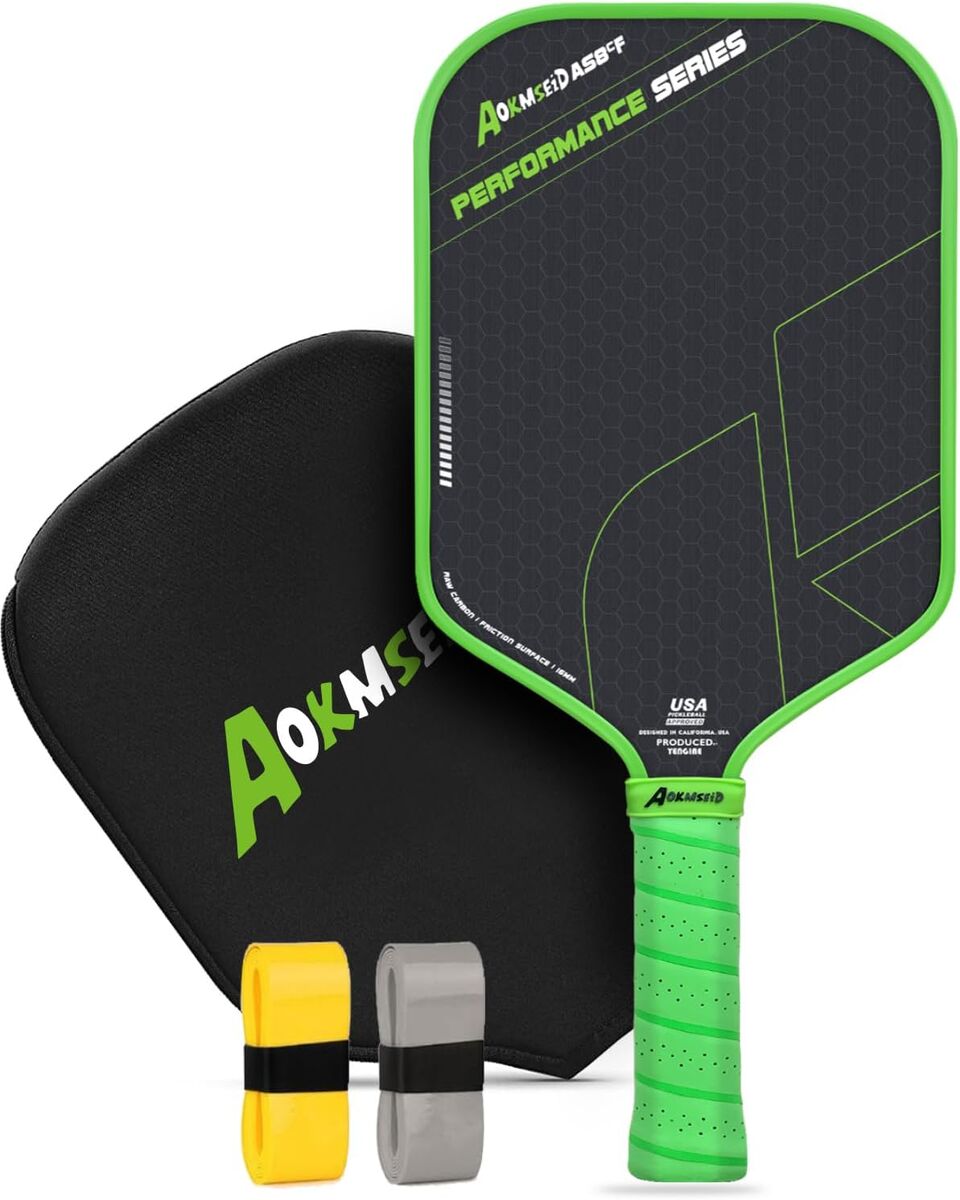 NEW Performance Series Pickleball Paddle - Toray T700 Carbon Fiber Surface, 16mm Polymer Core Green