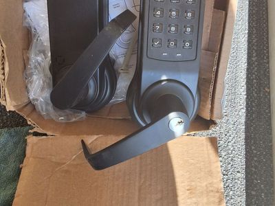Accentera Assa Abloy Electronic Keypad Lever Door Lock with Key Entry - Black Finish