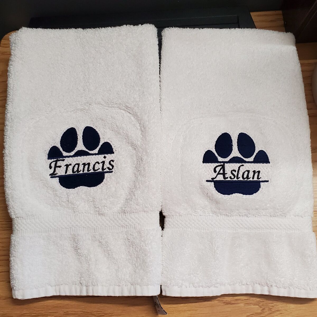 CUSTOM Towel Pawprint Embroidery