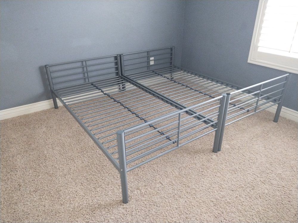 2 individual twin metal bed frames