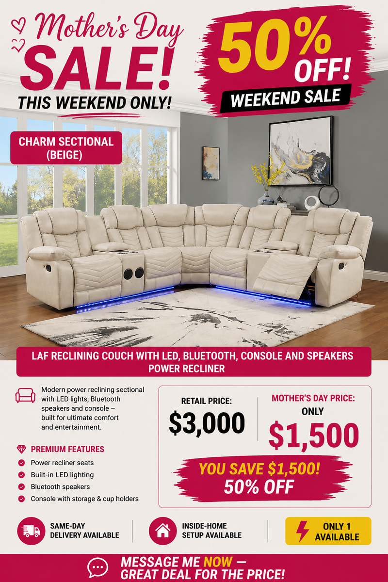 Luxury Power Reclining Sectional – Home Theater Setup