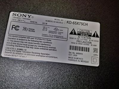 Sony 65" BRAVIA 4K Smart Tv- Repair/ Parts - $125 OBO