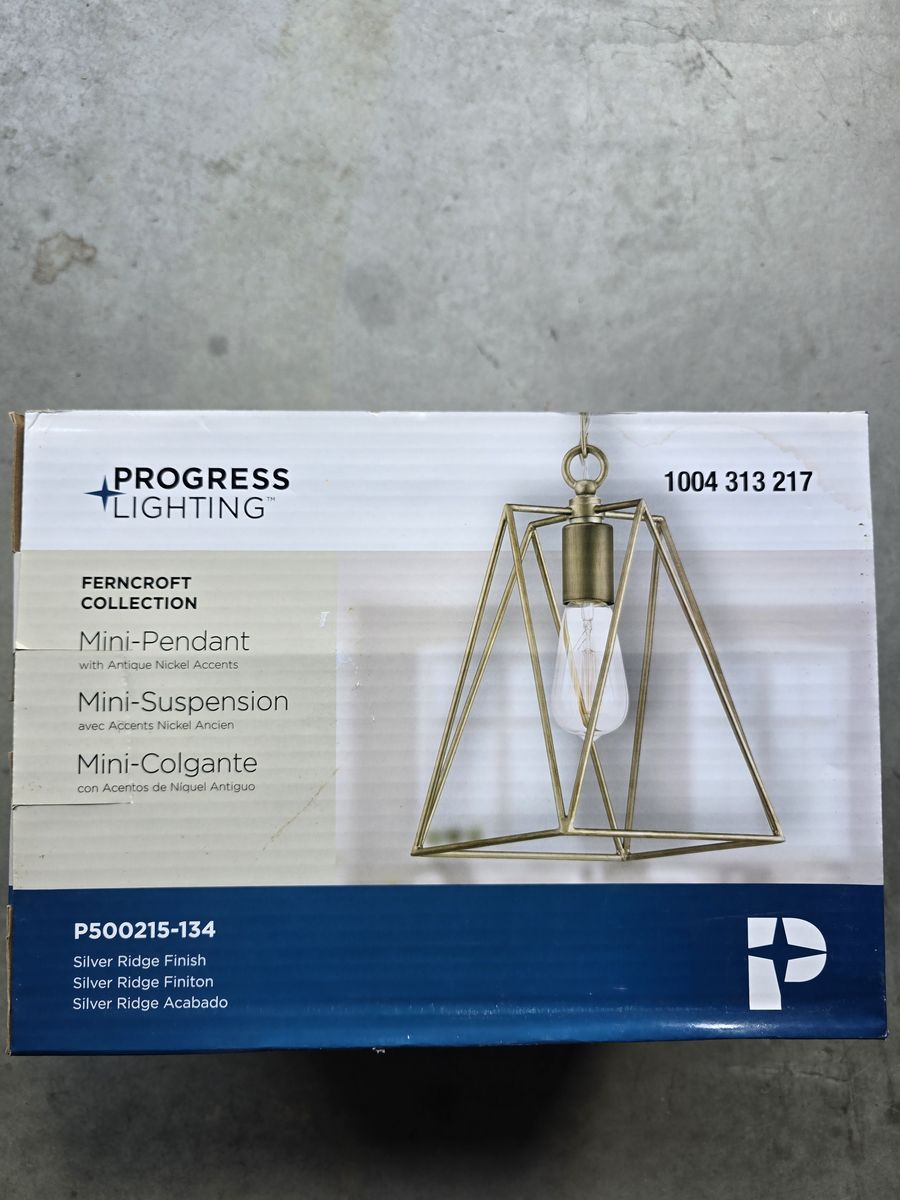 Progress Lighting Ferncroft 1-Light Silver Ridge Mini-Pendant
