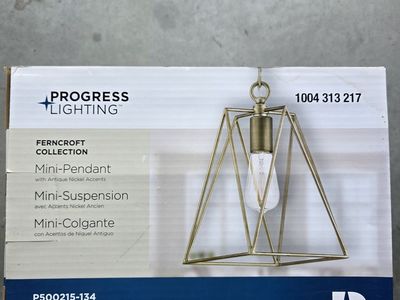 Progress Lighting Ferncroft 1-Light Silver Ridge Mini-Pendant