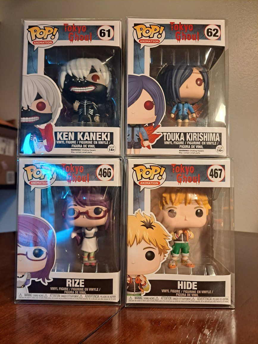 Funko POP! Tokyo Ghoul Anime Vinyl Figures - Ken Kaneki, Touka Kirishima, Rize, Hide - Set of 4