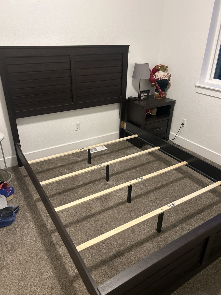**Free** Queen Mattress and Wooden Bed Frame with Headboard