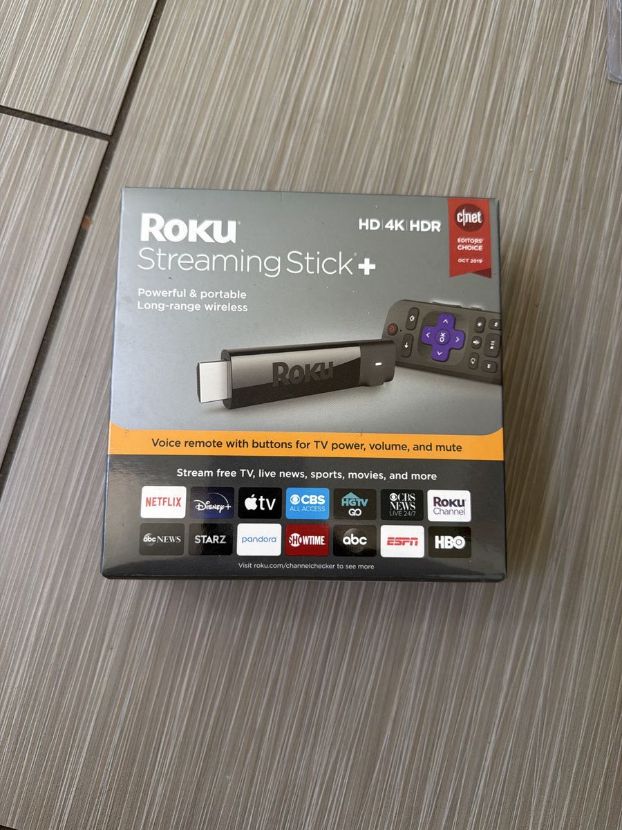 New Roku Streaming Stick+ HD 4K HDR Powerful & Portable Long-Range Wireless Voice Remote