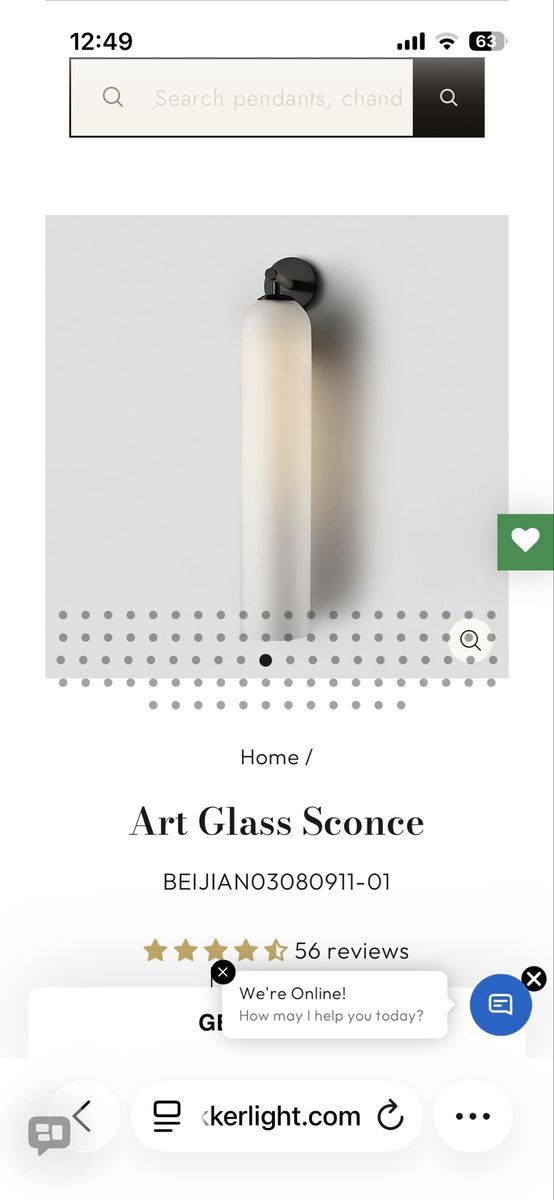 Designer Art Glass Sconce