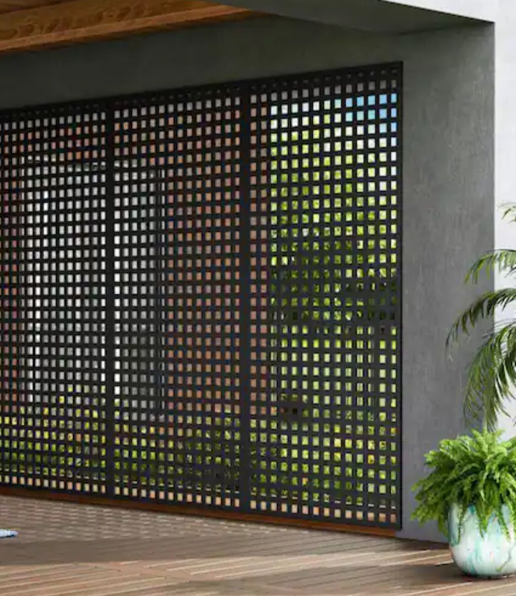 New Barrette Outdoor Living 4 ft. Black Vinyl Lattice Cap (2-Pack)