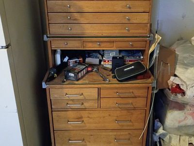 Wooden tool cabinet