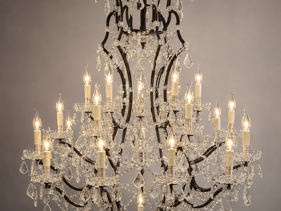 25 Light Chandelier In Black Bronze Finish 50" H x 40" W - Great Condition