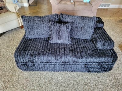 NEW Ribbed Faux Fur Chaise Lounge