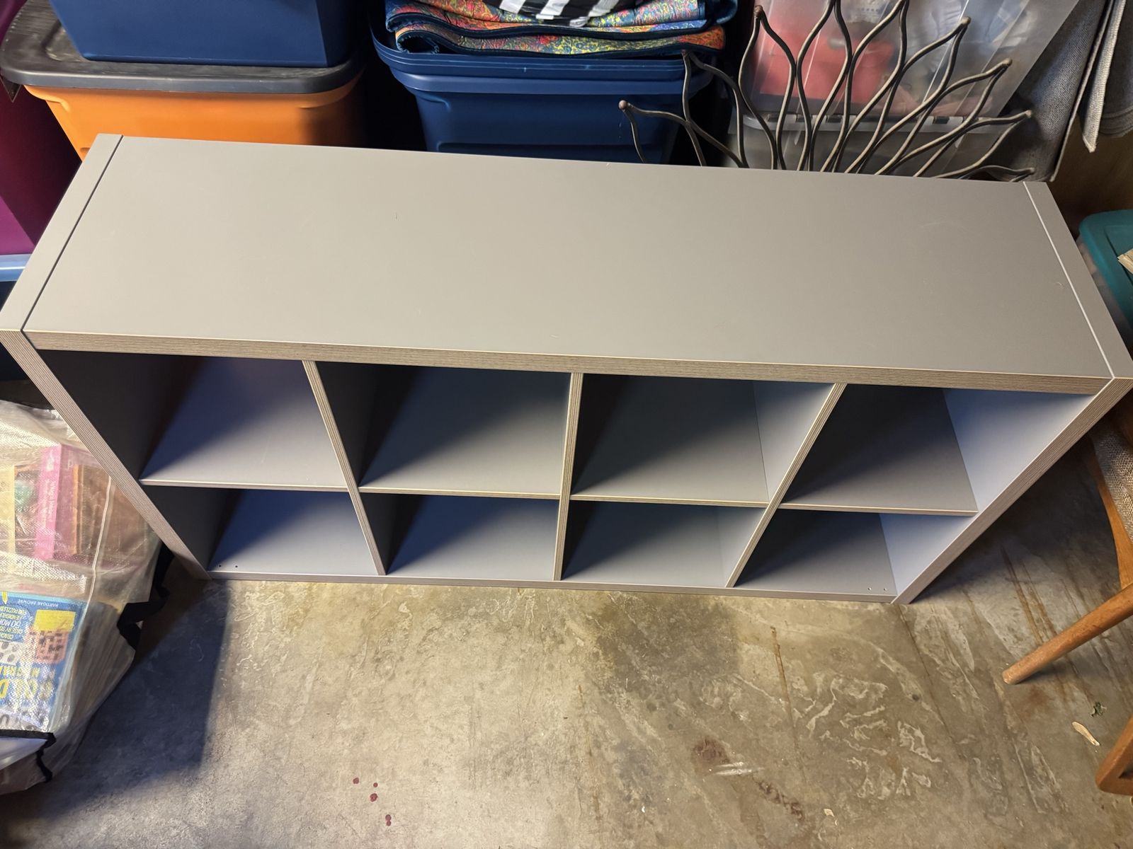 Gray 8-Cube Storage Organizer Shelf Unit