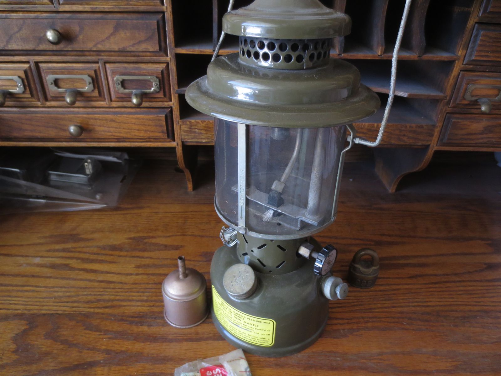 Vintage 1958 Coleman Military Lantern with Box Extras