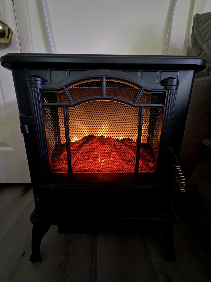 Portable Electric Fireplace, Heater - Black (22" Height)