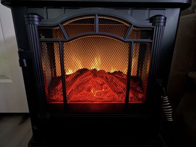 Portable Electric Fireplace, Heater - Black (22" Height)