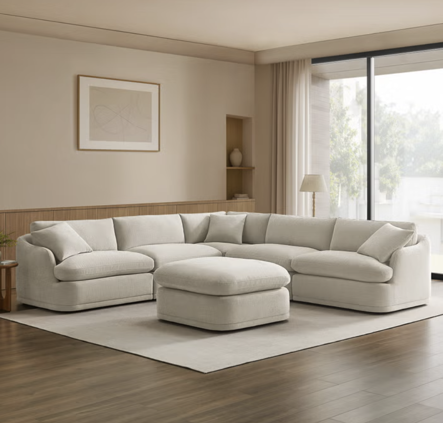 BACK TO SCHOOL MODULAR SALE – HARTLEY 6-PIECE FABRIC MODULAR SECTIONAL