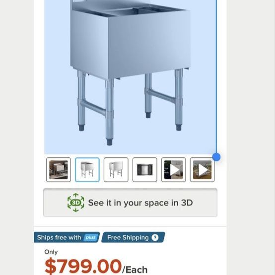 Regency 18" x 24" Stainless Steel Underbar Ice Bin with Cold Plate 600IB1824CP