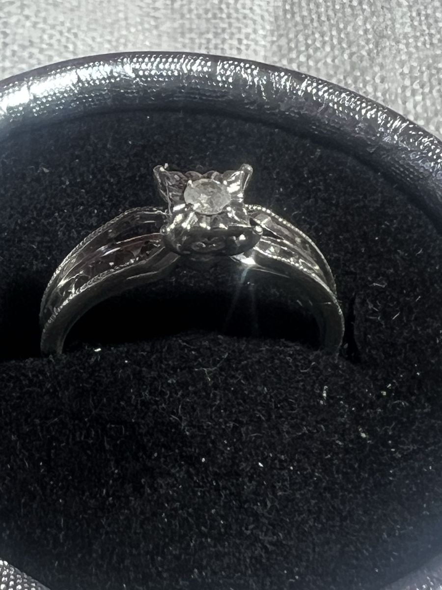Diamond Ring, Silver Toned, Unique Band Design
