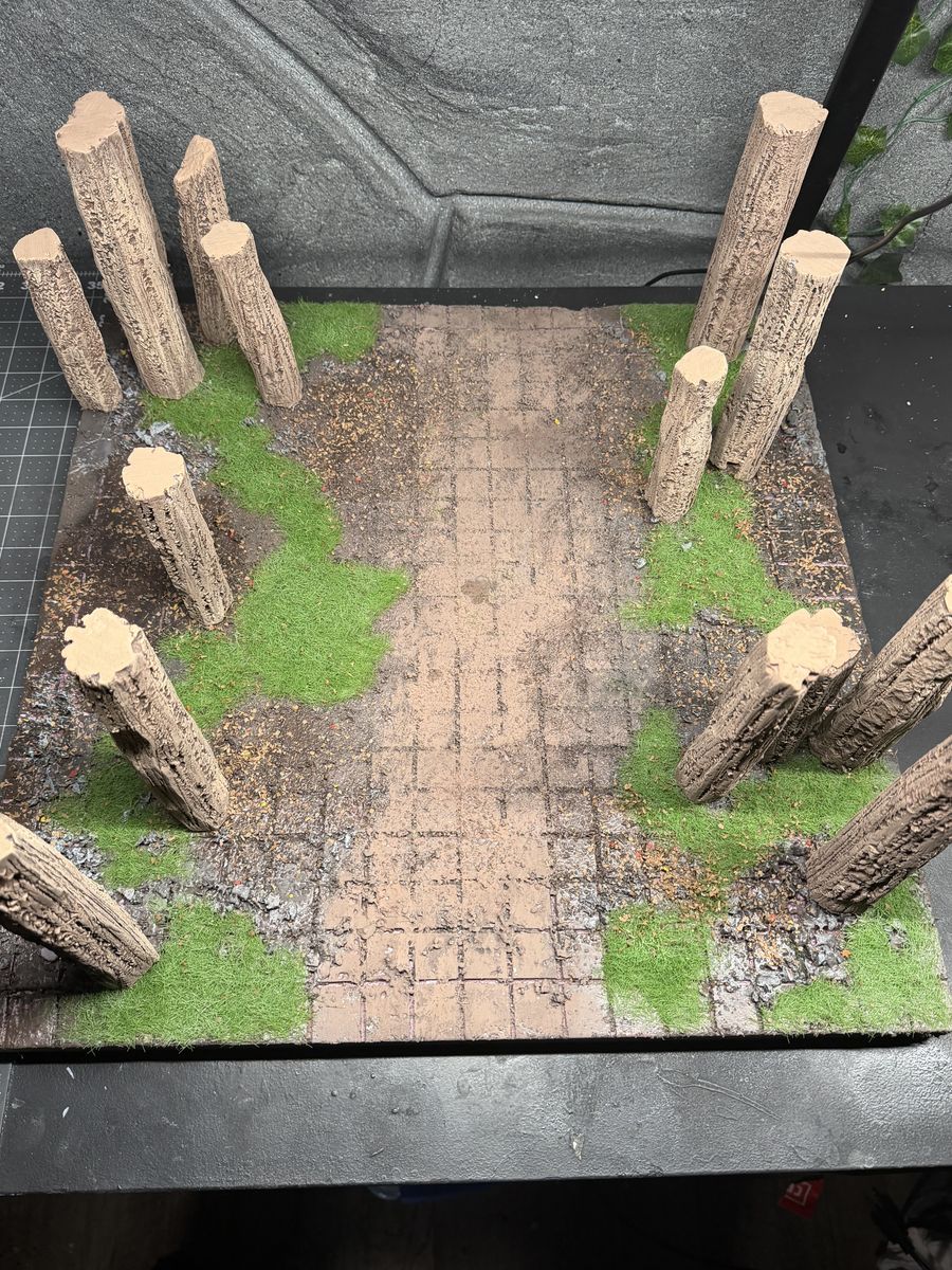 TTRPG battle / D&D / hand-made battle map / "forest trail"/