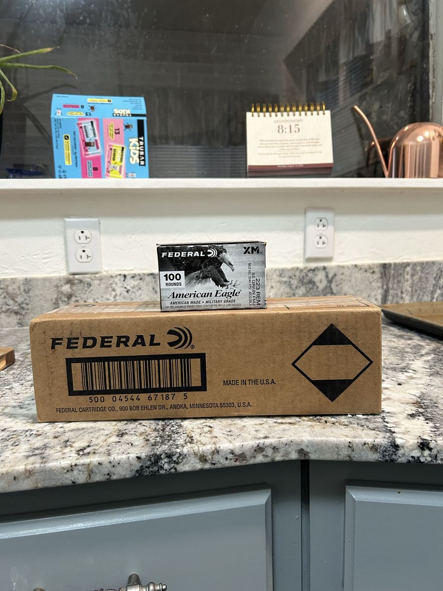 500 Rounds Federal American Eagle 223 Rem 55 Grain FMJ Ammunition 
