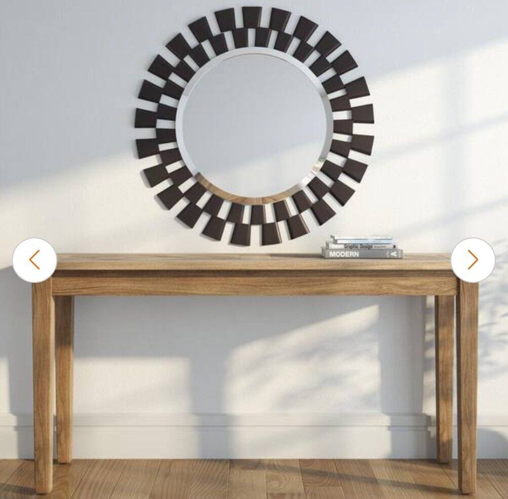 Rustic Round Beveled Glass Mirror Brand New