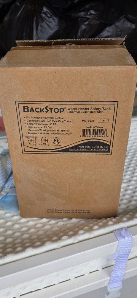 Backstop Water Heater Safety Tank