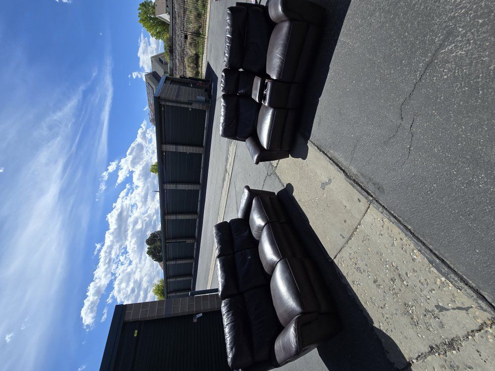 Brown Leather Reclining Sofa Set