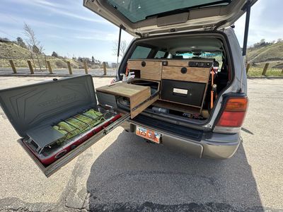 Custom Slide Out Vehicle Camp Kitchen w/ 12v Fridge.