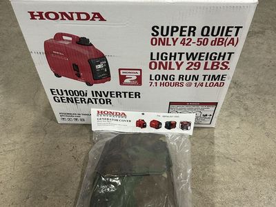 NEW Honda EU1000i Super Quiet Inverter Generator - 1000W, 29lbs, Parallel Ready, with Cover